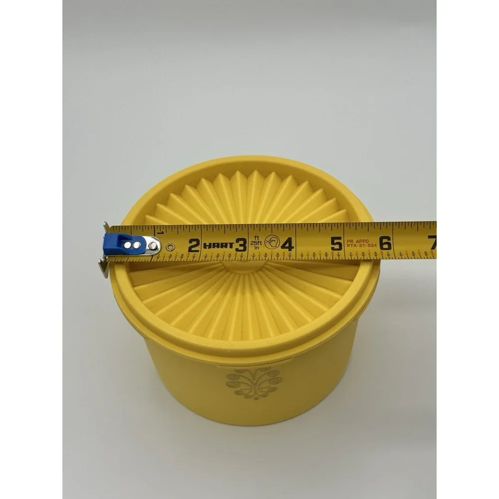 Vintage Tupperware Servalier Yellow Canisters Set 2 Sunburst Lids Retro Kitchen